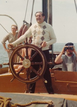 Captain Bill at the Wheel