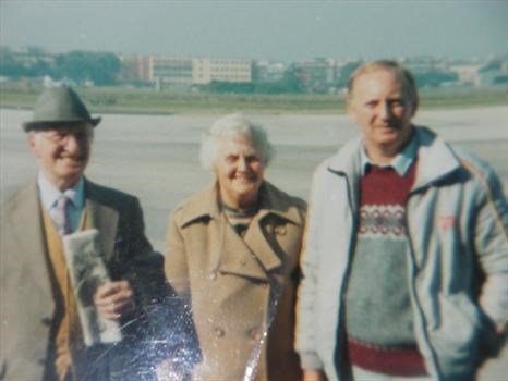 Ray with Mum and Dad at la Spitza airport in the 1970's
