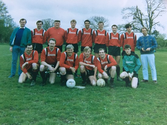 Worplesdon v Shere cup final at Dunsfold Worplesdon won 3-2 April 1988 Peter was manager