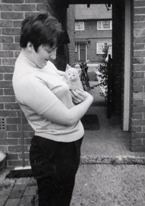 Mum and cat, 1960s