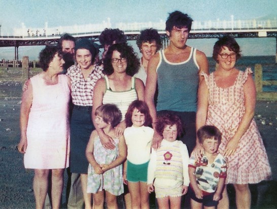 The Masons, Lemons & Karesas take over the beach, 1975