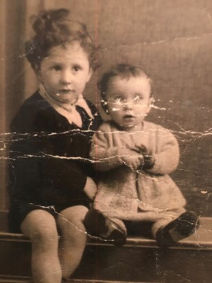 Early days, Donald with little sister Doreen.