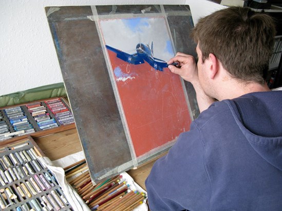 Paul creating one of his artistic masterpieces.