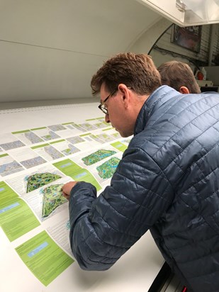 Paul at the printers, scrutinising the first ever Walk London maps to come off the press.  I'm sad not to have more / better photos of this day, when he was focused and excited in equal measure.