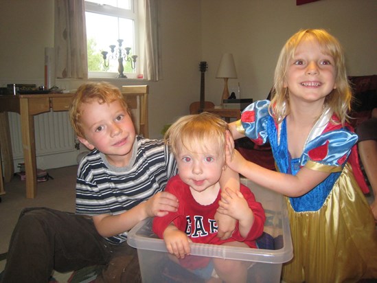 Love this photo of Charlie in a box (with Inigo and Oriana, Xmas 2009)