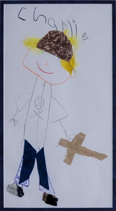 Charlie's self-portrait during his first week at Marble Elementary School aged 4.