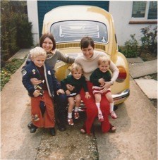 Janet with Spencer, Marion, Lindsey, Coralie and of course our yellow Beetle 'Pud'