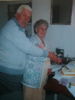 Grandad and Grandma, celebrating an anniversary.