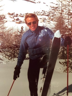 Dad skiing