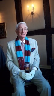 At his 80th birthday celebration - showing love for West Ham.