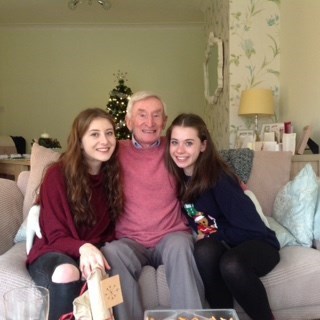 With granddaughters Libby and Katie, who he was so proud of.