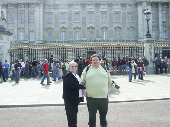 Mum & James outside Buckingham Palace