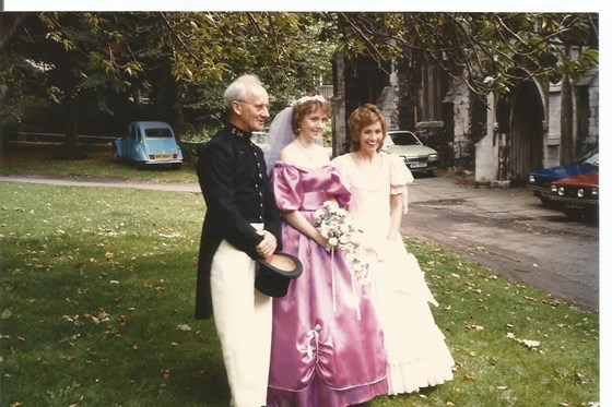 Barbara and John with Jayne on her wedding day