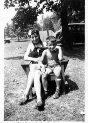 George and his mom Connie at Ridge Colony their first boarding house broome street Catskill