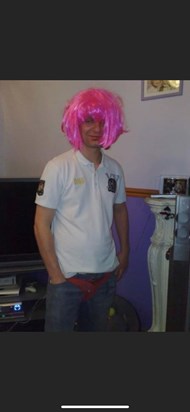 NYE at ours, fancy dress, Darbs turned up as himself! 