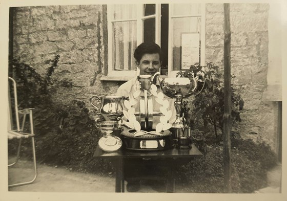 with some of his early trophies