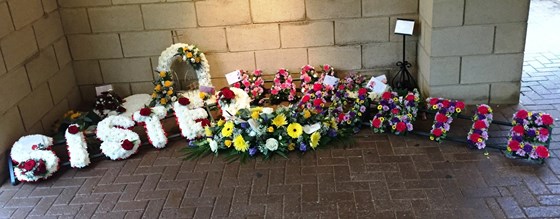 Floral tributes for Brenda Avison