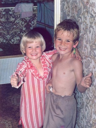 A very young Stephen and Kathryn