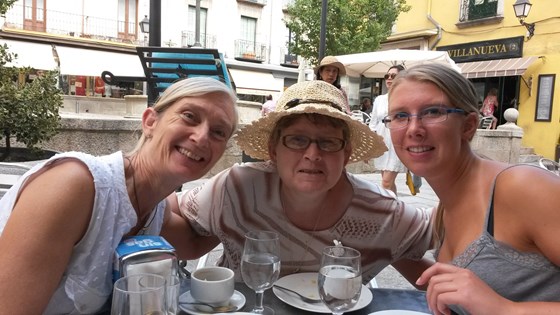 Leonie, sister Alison and niece Daniela in Spain 2016