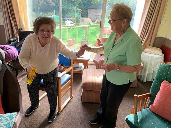 Having a boogie with Mum