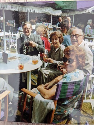 Enjoying a beer at Wimbledon