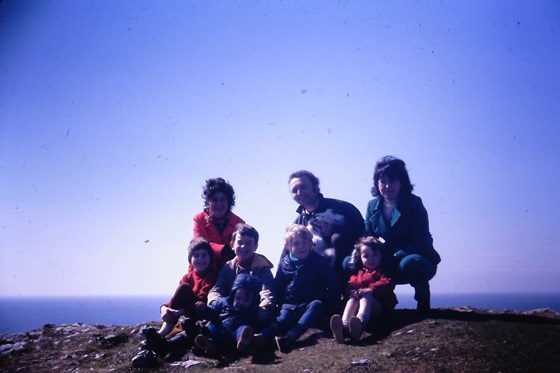 Margaret, Colin, Kath, Clare, Richard, Matthew, Robert and Tim on the Gower