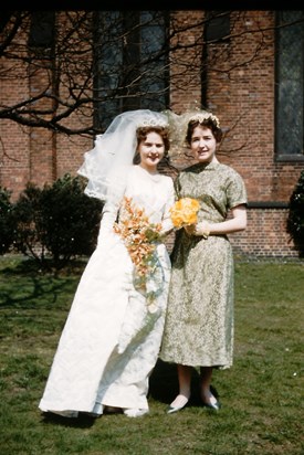 Kath was bridesmaid at Margaret's wedding in 1958