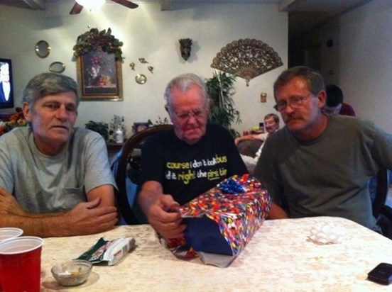 Mike, Dad & Jeff on Dad's 81st Birthday