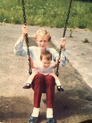 Ian and Becs on a swing 