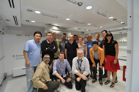 Memorial picture at the end of Hyperbaric and diving Medicine course taken inside the HBOT chamber