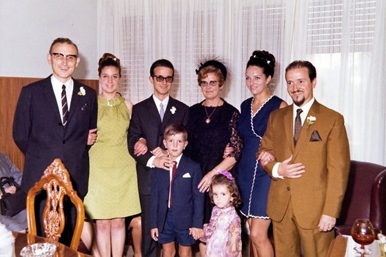 Pedro at the wedding of his brother Jose Maria. From left Ramon, Ester, Jose Maria, Maria (Pedro's M