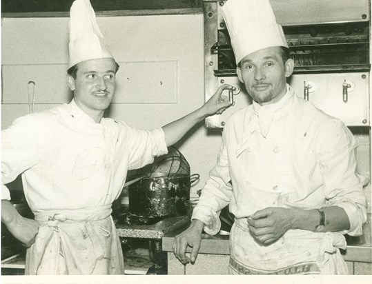 Pedro as a young chef in Spain