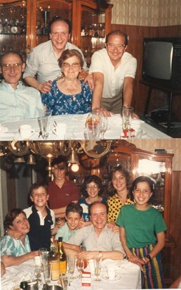 Pedro with Mother and Brotrhers and Family in Barcelona