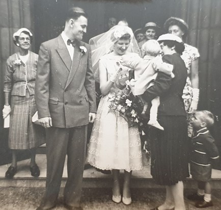 Delsey and Brian's wedding day (July 1959)