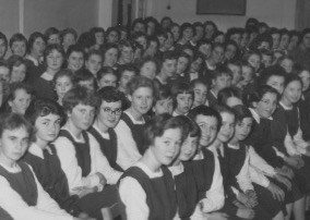 Red Maids School (probably 1956)  Rachel is in 2nd row, 5th from left.