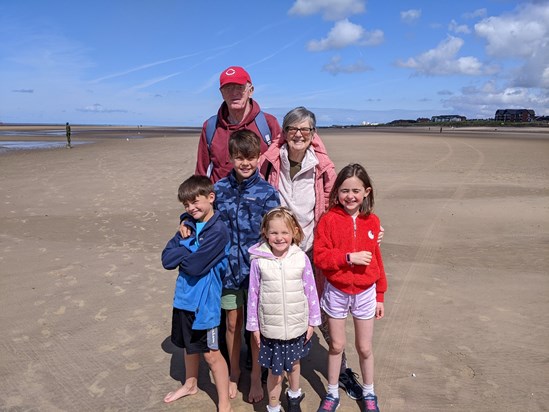 With the grandkids in Southport, summer 2023
