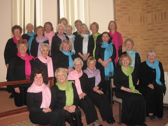 With the ladies of The Rainbow Singers