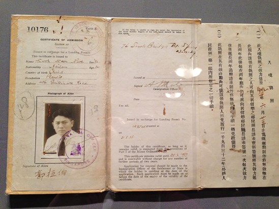 Passports during the 1930s to enter into Singapore