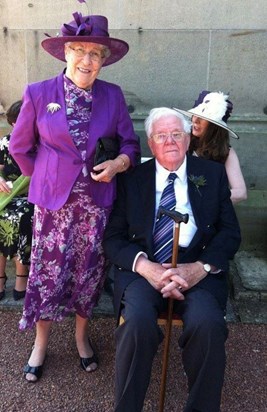 June & Tom in their finery at Eve & Gregor's wedding