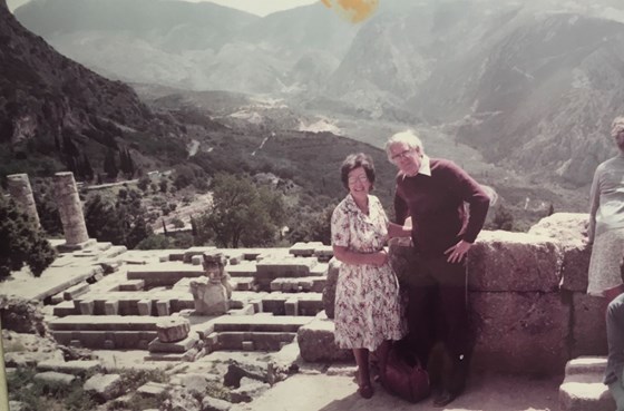 Tom & Dot enjoying the Greek mountains. 