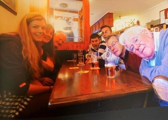 Catherine ,Lorna John , Tom , Chris , Dave and Tom in an Aberdeen Pub x