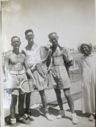 Anyone for tennis ? Tom and comrades in Egypt 1944
