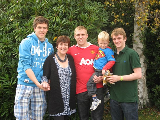 Jacqui and all her boys (incl Grandson!)