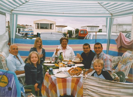 Peacock family at the Caravan Bracklesham Bay c2003