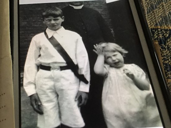 Peter with Maureen on his first communion 