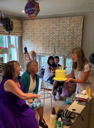 Helping with the candles at Janet’s 60th