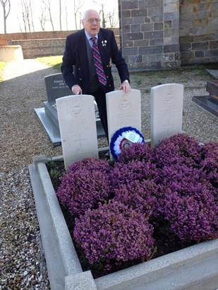 Visiting his cousin Francis’ grave in Normandy
