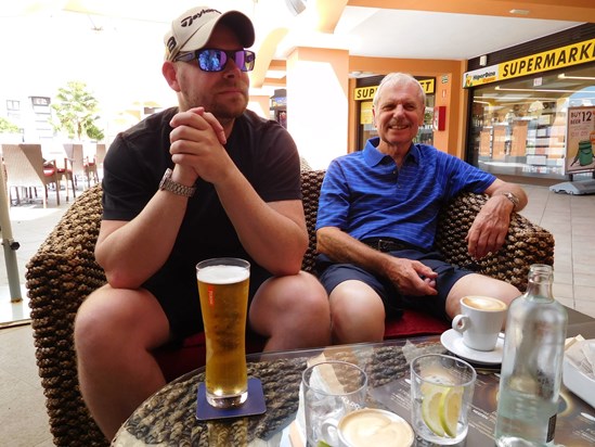 James and Tony relaxing on holiday.