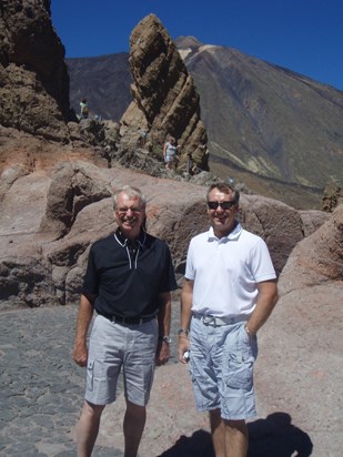 Lee and Tony enjoying a trip up to Mount Teide.