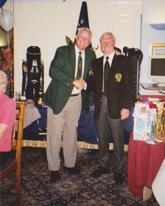 Tony and John Lord celebrating Tony becoming Northcliffe GC President in 2005.